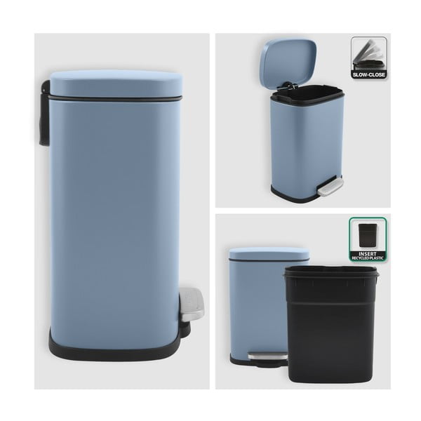 Helesinine terasest prügikast 5 l Akira - Spirella-image-2