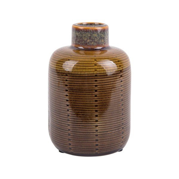 Pruun keraamiline vaas Pudel, kõrgus 14 cm - PT LIVING