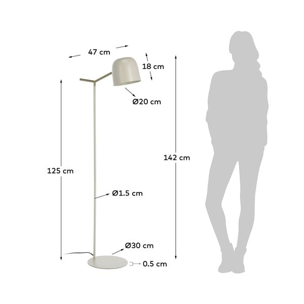 Beež põrandalamp Alish - Kave Home-image-2