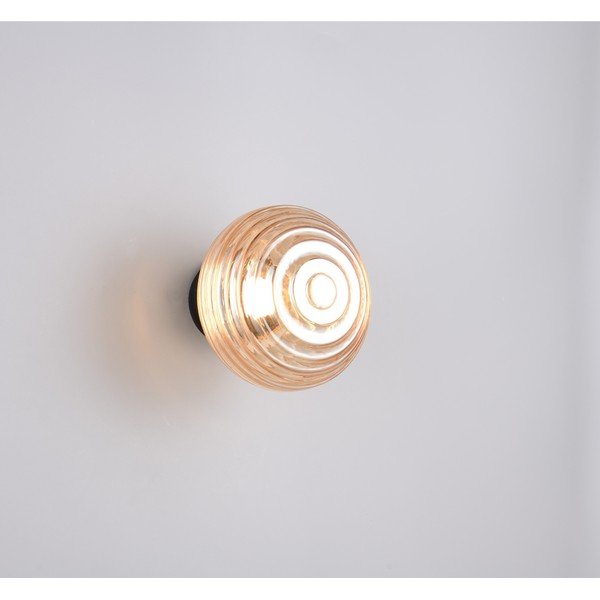 Merevaigukollane metallist LED-seinavalgusti USB-ga ø 15,5 cm Earl - Reality-image-1