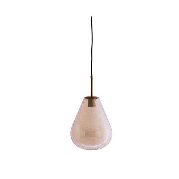 Merevaigukollane ripplamp klaasist varjuga Leona - Light & Living