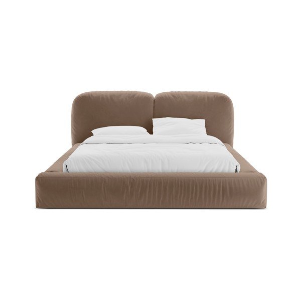 Helepruun polsterdatud kaheinimesevoodi koos panipaiga ja voodipõhjaga 160x200 cm Martina - Micadoni-image-4