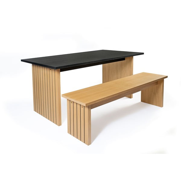 Tammeplaadiga söögilaud 90x160 cm Stripe - Woodman-image-4