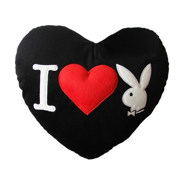Polštář Playboy I Heart Bunny Black, 35x30 cm