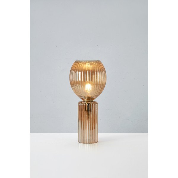 Merevaigukollane lauavalgusti klaasist varjuga (kõrgus 40 cm) Toulipa - Markslöjd-image-3