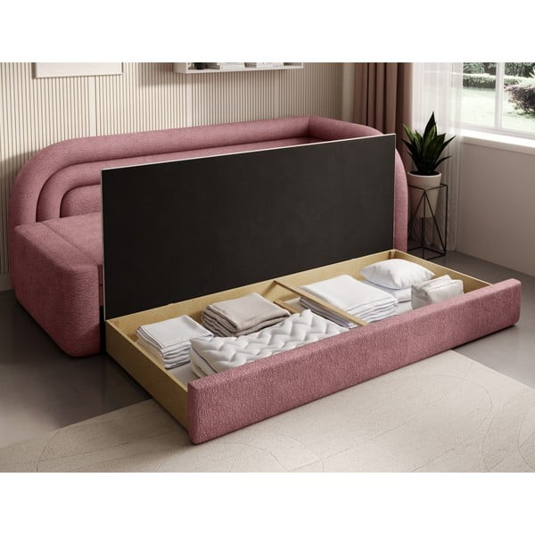 Roosa diivan, muudetav/koos panipaigaga, parem nurk, 223 cm-image-4