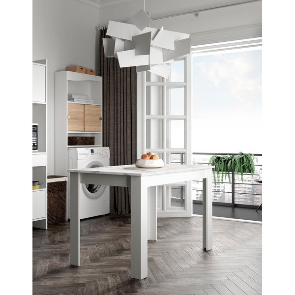 Valge söögilaud marmorplaadiga 110x70 cm Nice - TemaHome-image-1