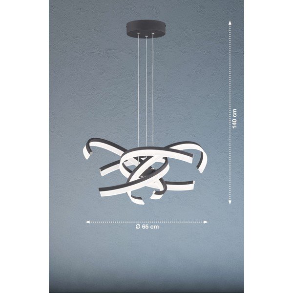 Must dimmerdatav LED rippvalgusti ø 65 cm Sund TW - Fischer & Honsel-image-2