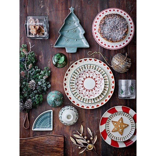 Punane jõulumotiiviga kamenist taldrik, ø 23 cm Yule – Bloomingville-image-3