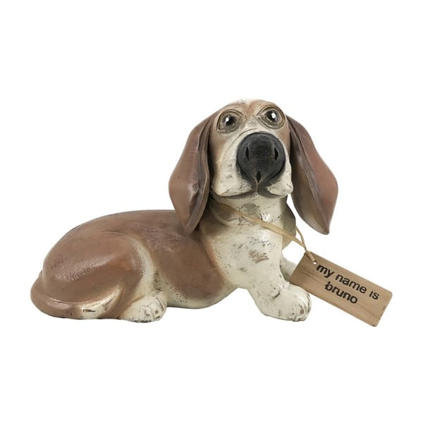 Dekorace z teakového dřeva Moycor Bruno Dog, výška 20 cm