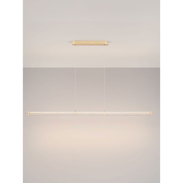 Metallist hämardatav LED-rippvalgusti mattkuldses värvitoonis akrüülklaasist varjuga Pheme - Nova Luce-image-3