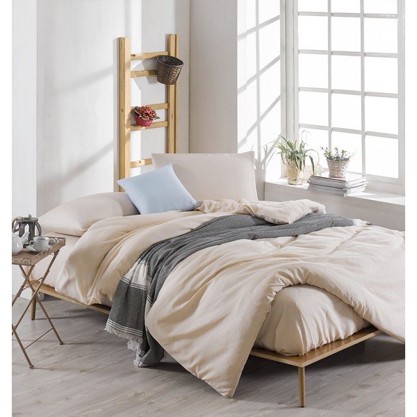 Beež voodipesu kaheinimesevoodile 200x200 cm Paint - Mijolnir-image-1