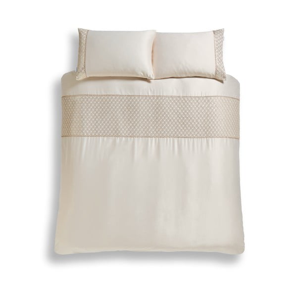 Beež mikrosatiinist pikendatud voodipesu kaheinimesevoodile 230x220 cm Deco Sequin - Catherine Lansfield