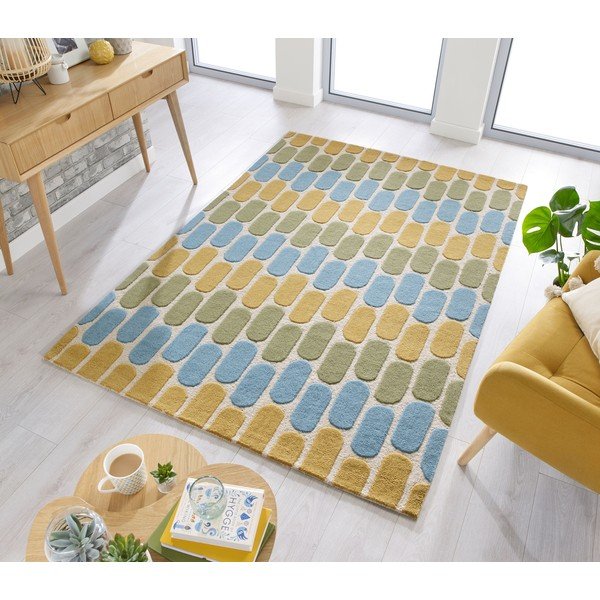 Kollane/roheline villane vaip 160x230 cm Fossil - Flair Rugs-image-4