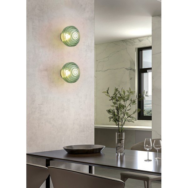 Roheline metallist LED-seinavalgusti USB-ga ø 15,5 cm Earl - Reality-image-1