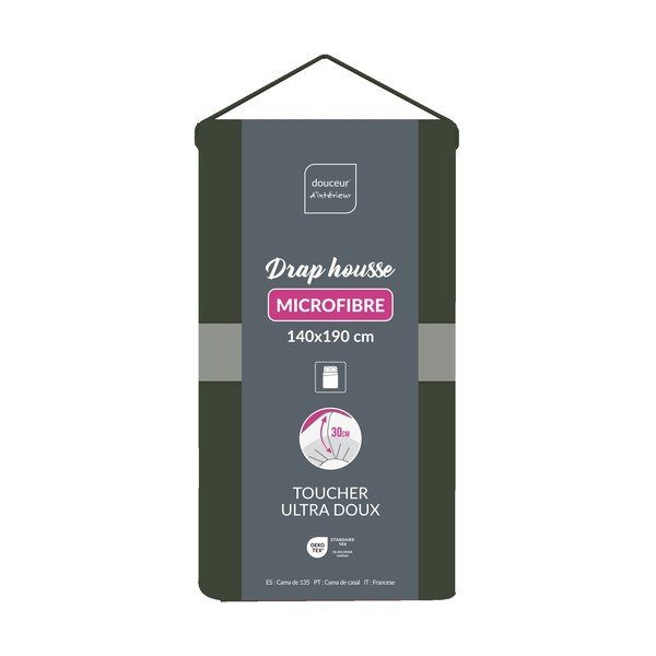 Khaki värvi mikrokiust lina 140x190 cm Oscar - douceur d'intérieur-image-1