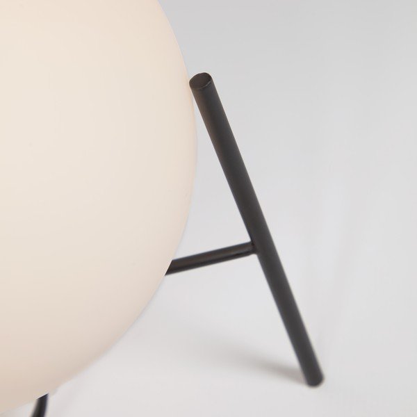 Valge-must laualamp klaasist lambivarjundiga (kõrgus 22 cm) Seina - Kave Home-image-3