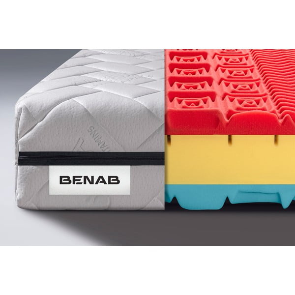 Kõva/keskmise vahuga kahepoolne madrats 120x200 cm BonRelax HR BIO - BENAB-image-1