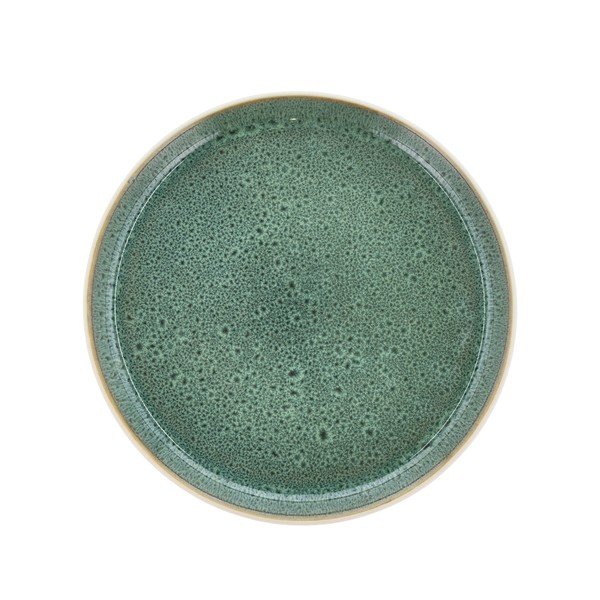 Valge/roheline kivikeraamikast magustoidutaldrik ø 21 cm White/Green - Bitz