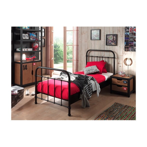 Must metallist lastevoodi , 90 x 200 cm New York - Vipack-image-2