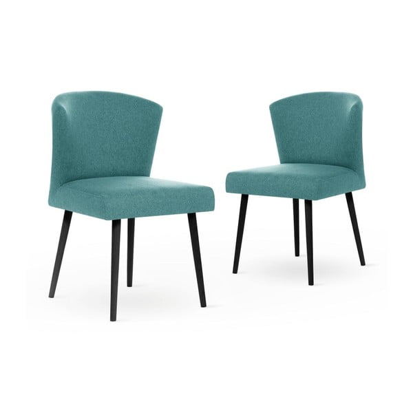 Sada 2 světle modrých židlí s černými nohami My Pop Design Richter