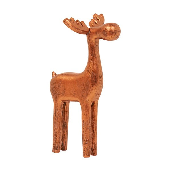 Dekorace Small Wooden Copper Reindeer, 19 cm