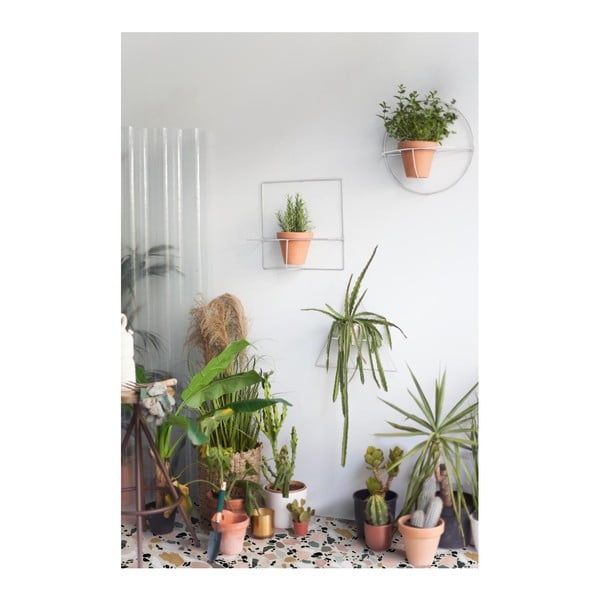 Bílý nástěnný držák na květináč Really Nice Things Triangle-image-2