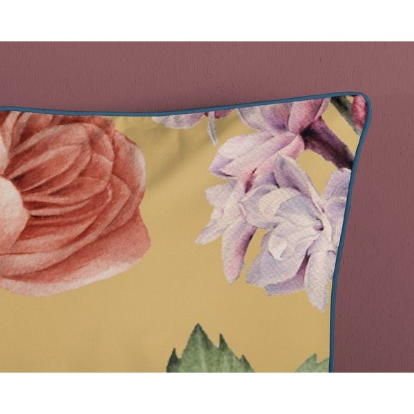 Kollane orgaanilisest puuvillast üheinimesevoodilina Flowery, 140 x 200 cm Organic - Descanso-image-3