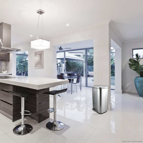 Matt hõbedane terasest prügikast 50 l Akira - Spirella-image-1