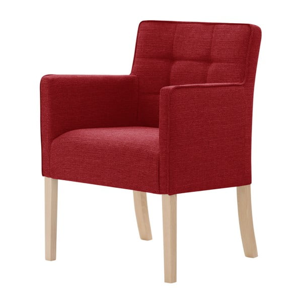 Červená židle s hnědými nohami Ted Lapidus Maison Freesia