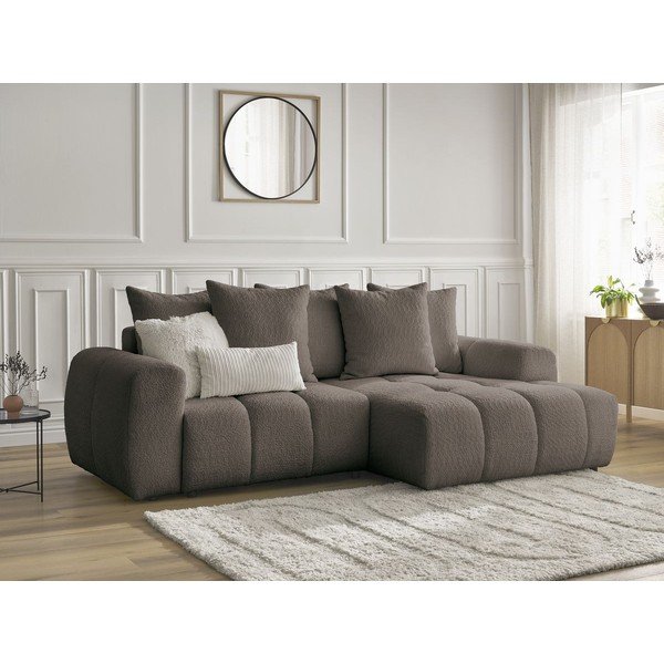 Pruun bukleekangast panipaigaga nurgadiivanvoodi (parem nurk) Roxelane - Bobochic Paris-image-3