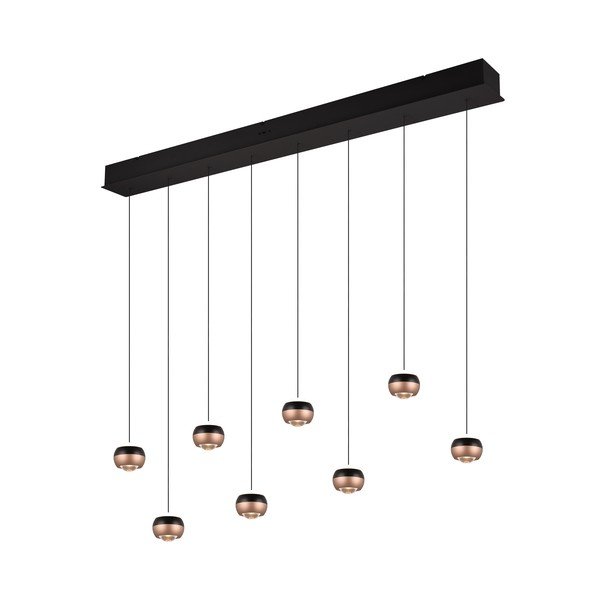 Must-vasevärvi LED rippvalgusti metallist lambivarjuga Orbit - Trio Select-image-3