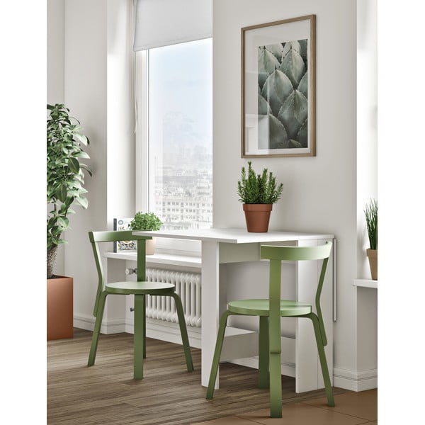 Kokkupandav söögilaud valge lauaplaadiga 76x28 cm Papillon - TemaHome-image-1