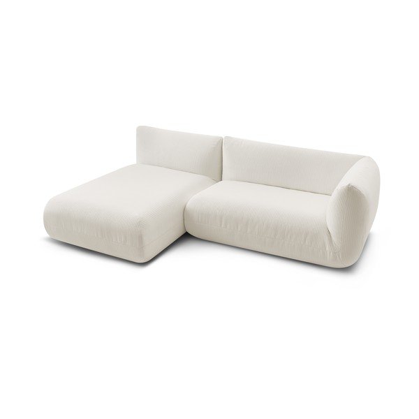 Valge kordvillane nurgadiivan (vasakpoolne nurk) Lecomte - Bobochic Paris-image-4