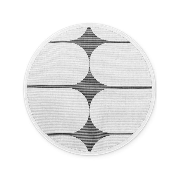 Must-valge ümmargune sise- ja välivaip ø 160 cm Duet Bowen - NORTHRUGS