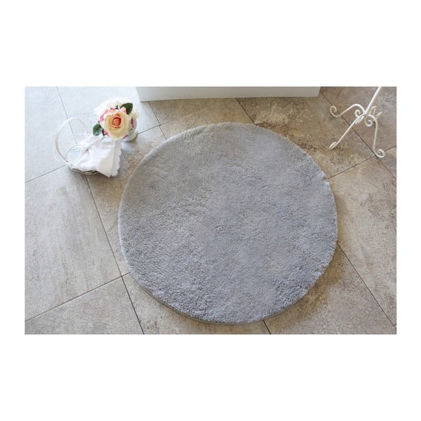Šedá koupelnová předložka Confetti Bathmats Colors of Grey, ⌀ 90 cm