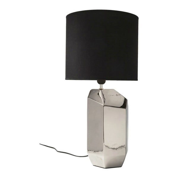 Šedá stolní lampa s černým stínítkem Kare Design Diamond