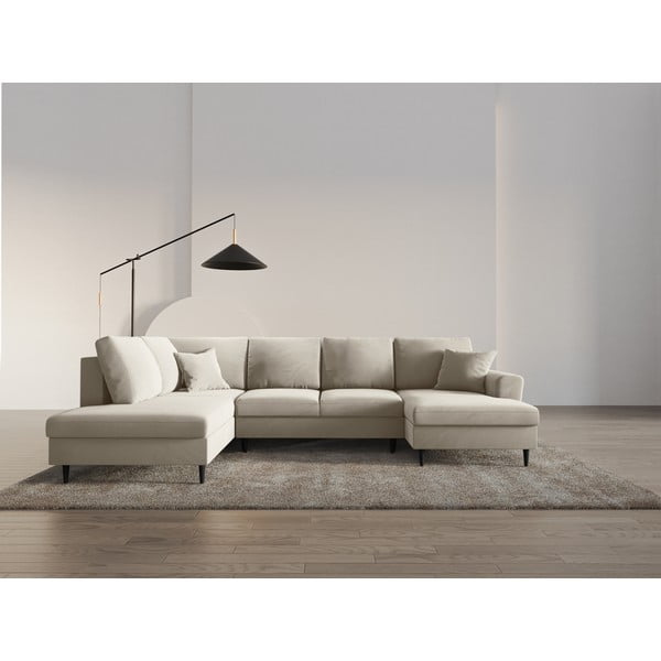 Beež sametist panipaigaga nurgadiivanvoodi (vasak nurk/"U"-kujuline) Kyoto - Cosmopolitan Design-image-2