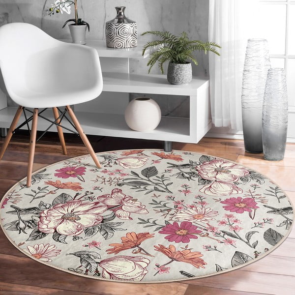 Pestav ümmargune vaip, sobitub robottolmuimejaga ø 120 cm Comfort - Mila Home-image-4