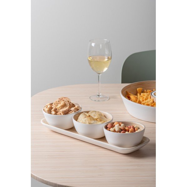 Valge bambusest serveerimiskomplekt Puro - PT LIVING-image-1