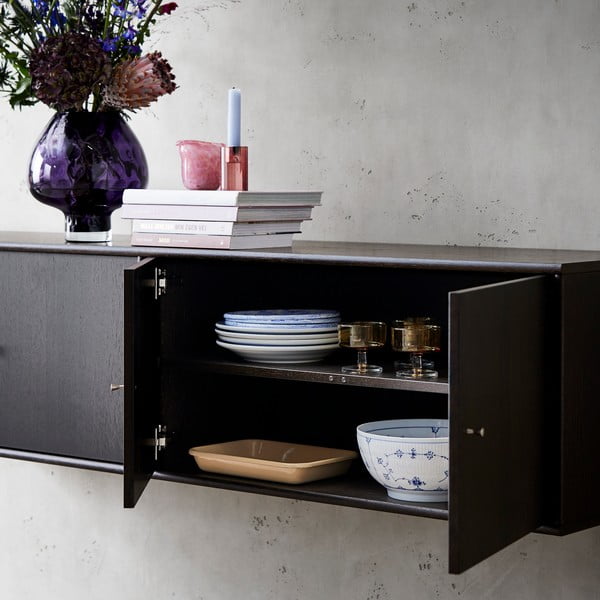 Tumepruun madal kapp tammepuust 176x42 cm Mistral - Hammel Furniture-image-3