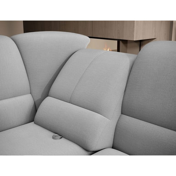 Hall sametist lahtikäiv/sahtliga nurgadiivan (vasak nurk/L-kujuline) Siber – ELTAP-image-1