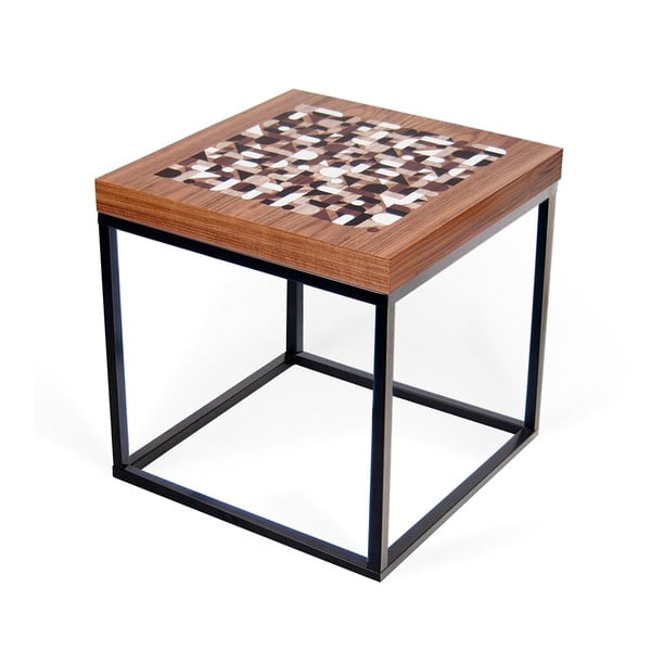 Odkládací stolek s deskou v dekoru ořechového dřeva TemaHome Metrics