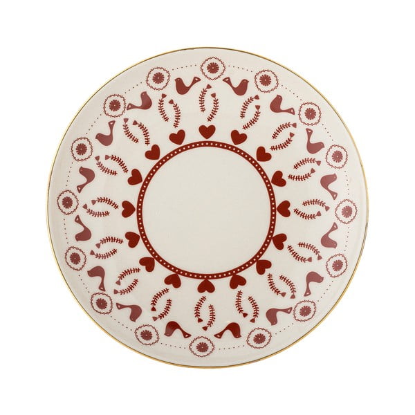 Kreem keraamiline magustoidutaldrik jõulumotiiviga, läbimõõduga 16 cm Jolly - Bloomingville