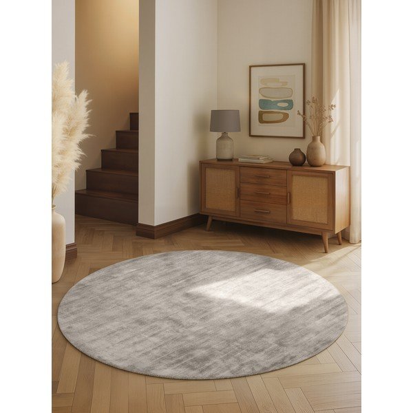 Hall käsitsi kootud ümmargune viskoosvaip ø 150 cm Noemi - Vikosa-image-1