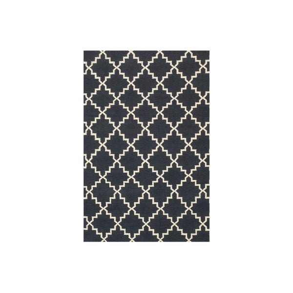Vlněný koberec Eugenie Dark Grey, 180x120 cm