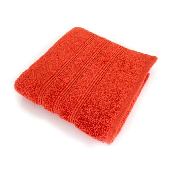 Cihlově červená osuška z česané bavlny Irya Home Classic, 90 x 150 cm