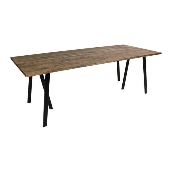 Jídelní stůl s deskou z tmavého dubového dřeva House Nordic Nantes, 220 x 95 cm