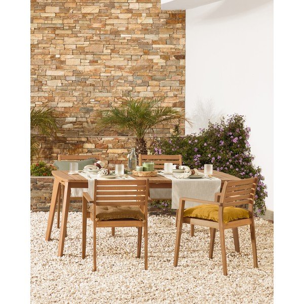 Eukalüpti puidust kokkupandav söögilaud aias Hanzel - Kave Home-image-1