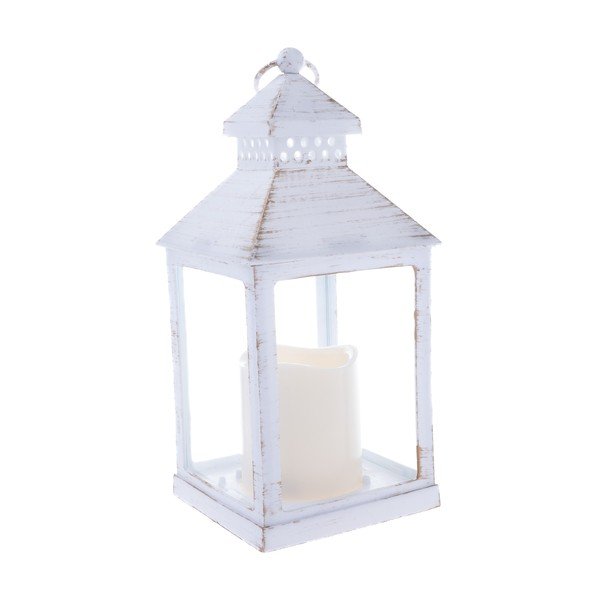 Valge LED patareitoitel latern, 20 cm – Dakls-image-1